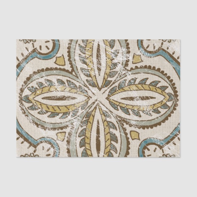 Non-Embellished Batik Square III Tissue Paper (Front)