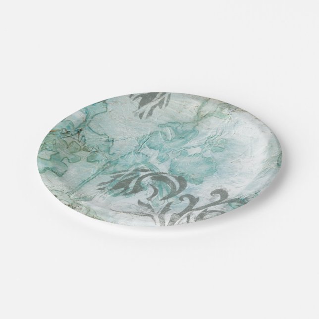 Non-Embellished Flower Spray III Paper Plates (Angled)