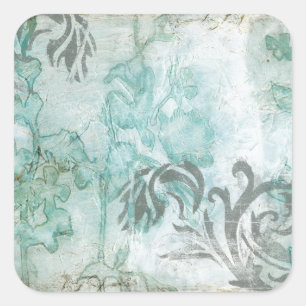 Non-Embellished Flower Spray III Square Sticker