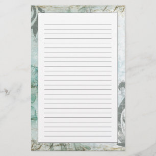 Non-Embellished Flower Spray III Stationery