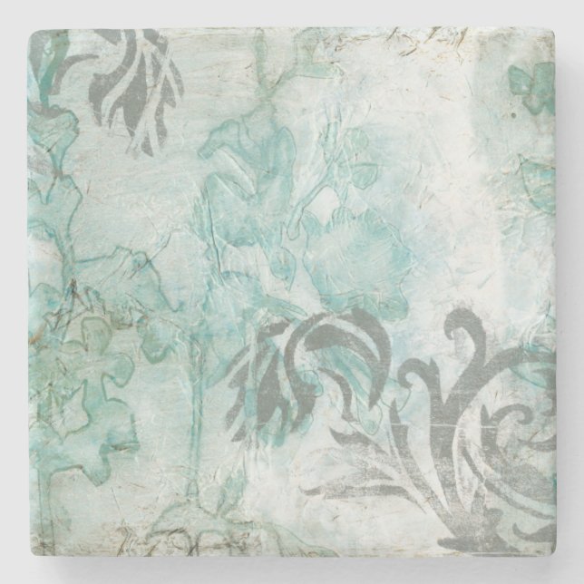 Non-Embellished Flower Spray III Stone Coaster (Front)