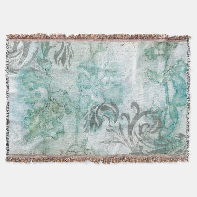 Non-Embellished Flower Spray III Throw Blanket (Front)