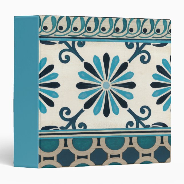 Non-Embellished Indigo Frieze II 3 Ring Binder (Front/Spine)