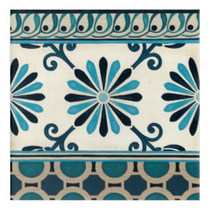 Non-Embellished Indigo Frieze II Acrylic Print