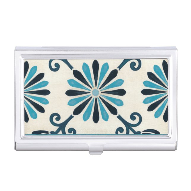 Non-Embellished Indigo Frieze II Business Card Case (Front)
