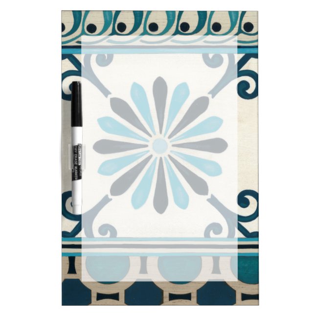 Non-Embellished Indigo Frieze II Dry Erase Board (Front)
