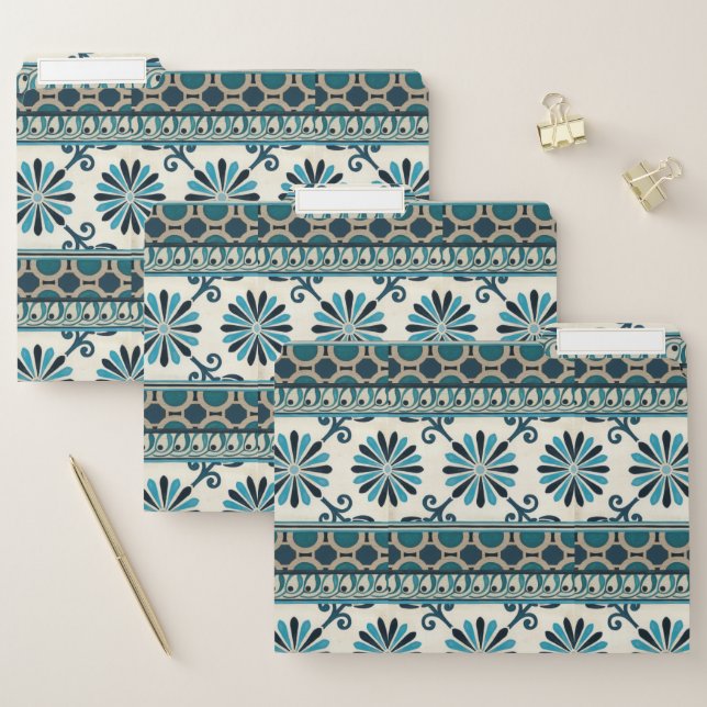 Non-Embellished Indigo Frieze II File Folder (Set)