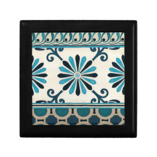 Non-Embellished Indigo Frieze II Keepsake Box