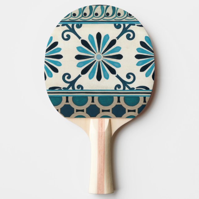 Non-Embellished Indigo Frieze II Ping-Pong Paddle (Front)