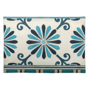 Non-Embellished Indigo Frieze II Placemat