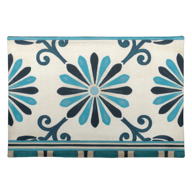 Non-Embellished Indigo Frieze II Placemat (Front)