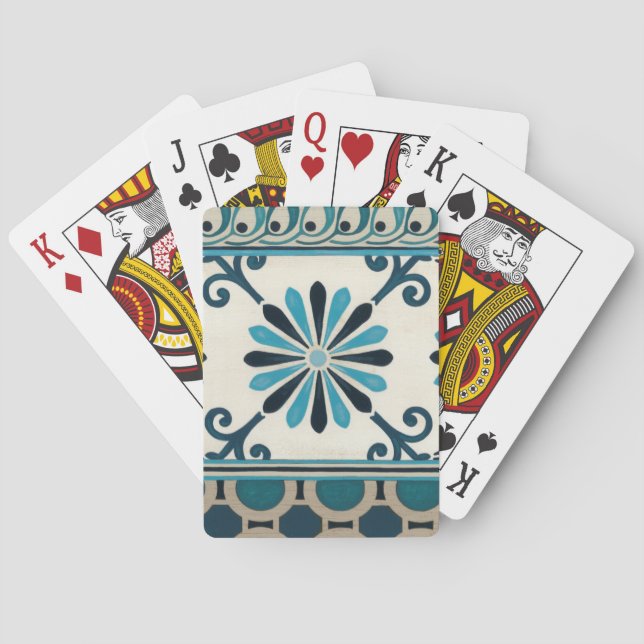 Non-Embellished Indigo Frieze II Poker Cards (Back)