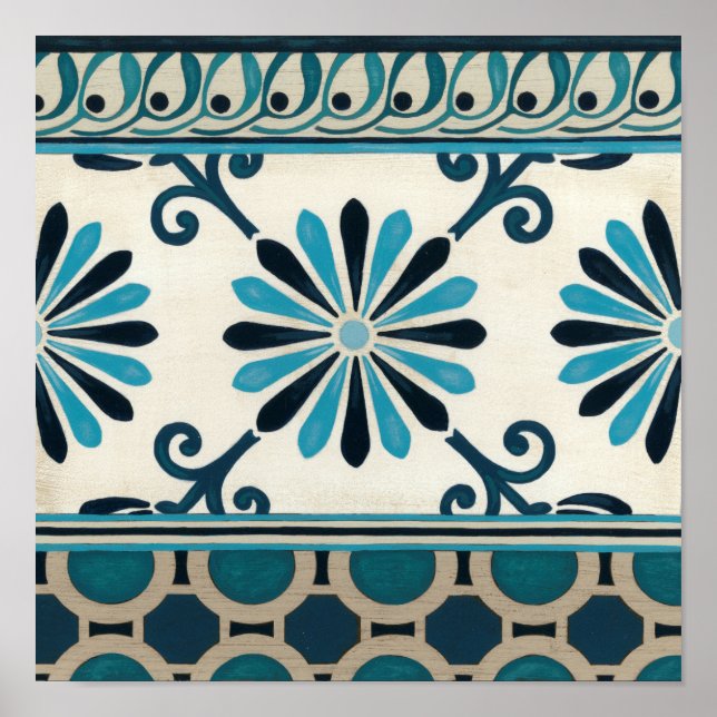 Non-Embellished Indigo Frieze II Poster (Front)