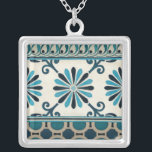 Non-Embellished Indigo Frieze II Silver Plated Necklace<br><div class="desc">Home Décor</div>