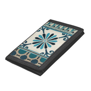 Non-Embellished Indigo Frieze II Tri-fold Wallet