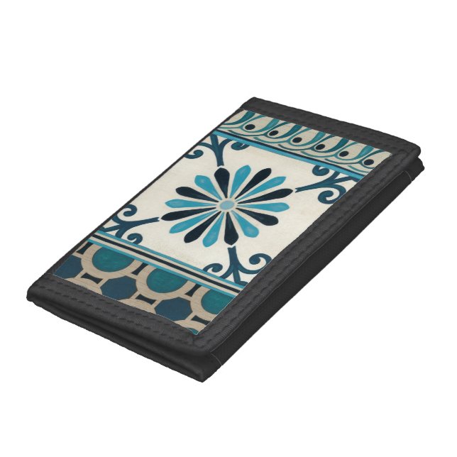 Non-Embellished Indigo Frieze II Tri-fold Wallet (Bottom)