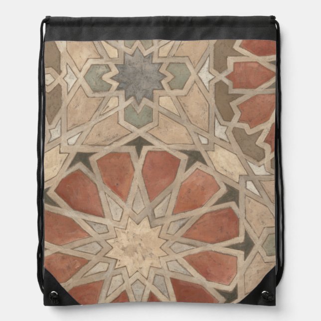 Non-Embellished Marrakesh Design I Drawstring Bag (Front)