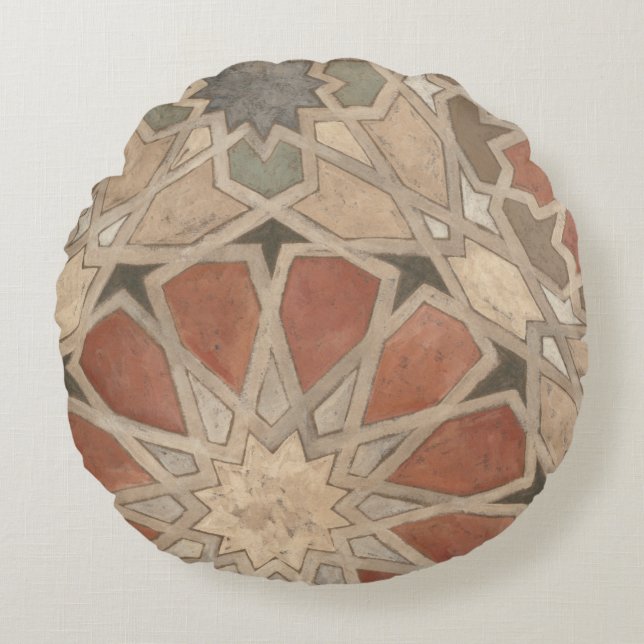 Non-Embellished Marrakesh Design I Round Pillow (Front)