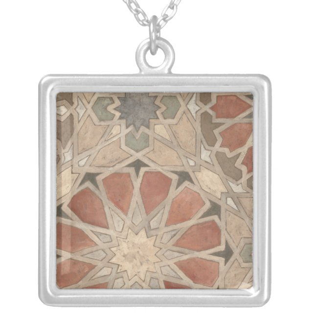 Non-Embellished Marrakesh Design I Silver Plated Necklace (Front)