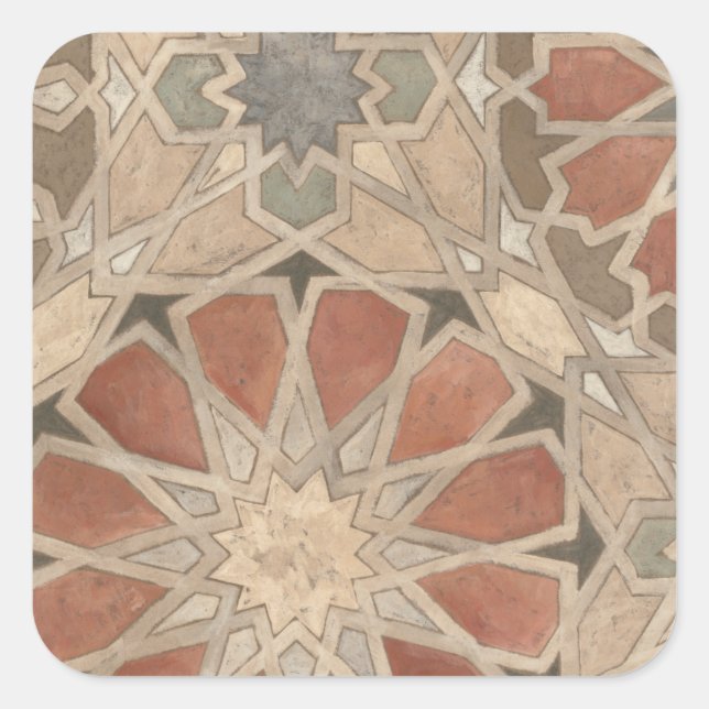 Non-Embellished Marrakesh Design I Square Sticker (Front)