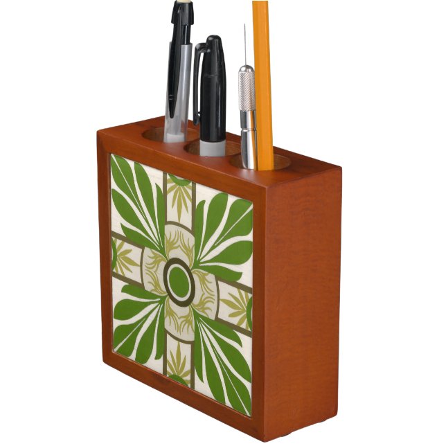 Non-Embellished Palm Motif I Desk Organizer (In Situ)