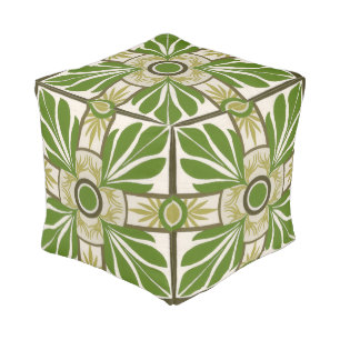 Non-Embellished Palm Motif I Pouf