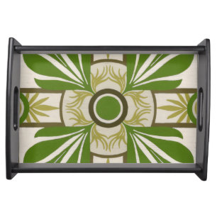 Non-Embellished Palm Motif I Serving Tray