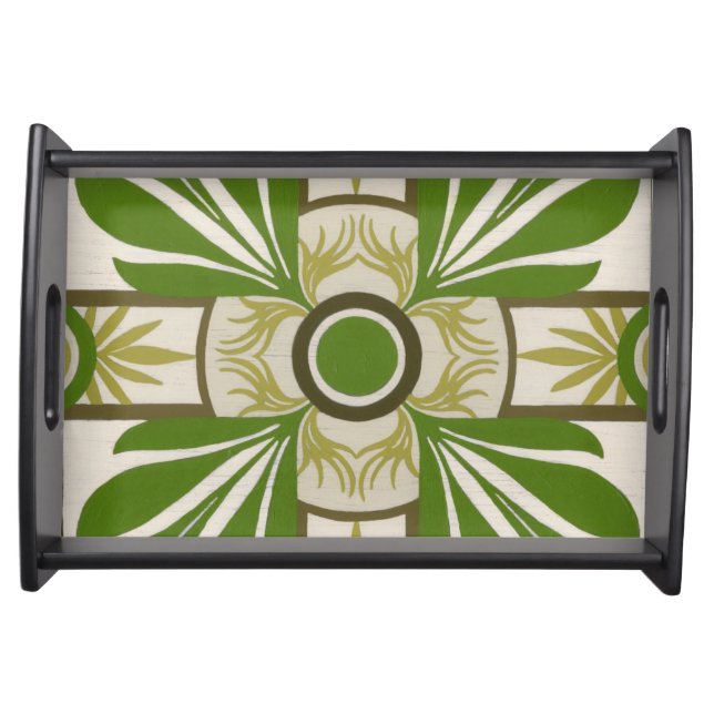 Non-Embellished Palm Motif I Serving Tray (Front)