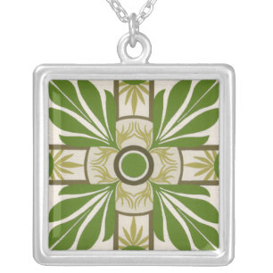 Non-Embellished Palm Motif I Silver Plated Necklace