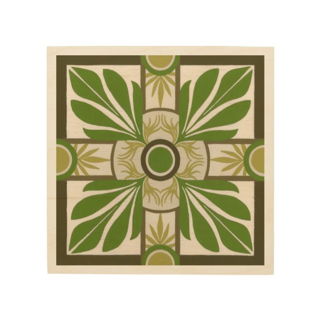Non-Embellished Palm Motif I Wood Wall Art (Front)