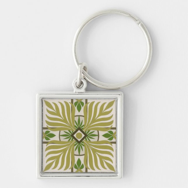 Non-Embellished Palm Motif II Keychain (Front)