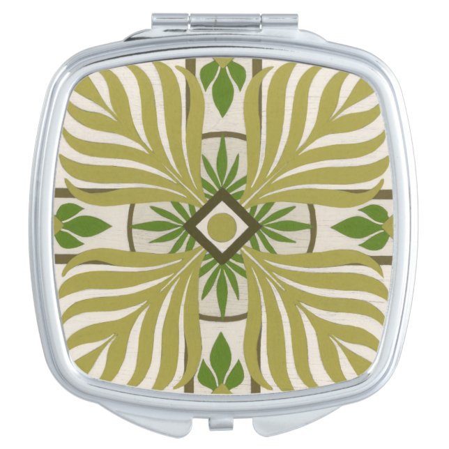 Non-Embellished Palm Motif II Mirror For Makeup (Front)