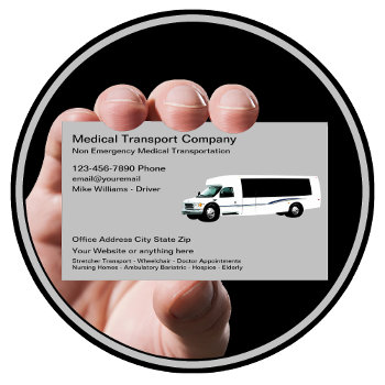 Non Emergency Medical Transportation Business Card by Luckyturtle at Zazzle