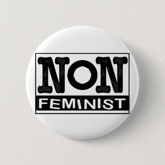 Non-feminist logo badge button