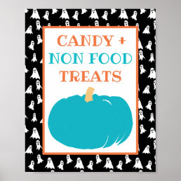Non Food Treats Teal Pumpkin Halloween Allergy Poster