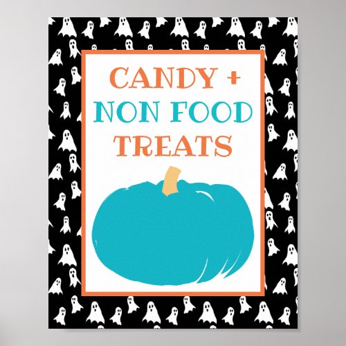 Non Food Treats Teal Pumpkin Halloween Allergy Poster