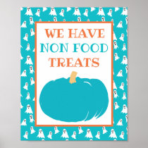 Non Food Treats Teal Pumpkin Halloween Allergy Poster