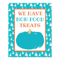 Non Food Treats Teal Pumpkin Halloween Allergy Poster