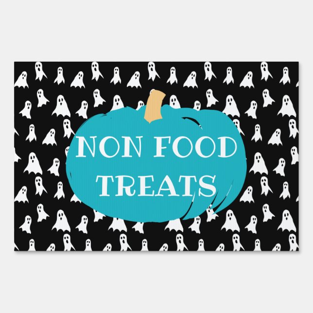 Non Food Treats Teal Pumpkin Halloween Allergy Sign (Front)