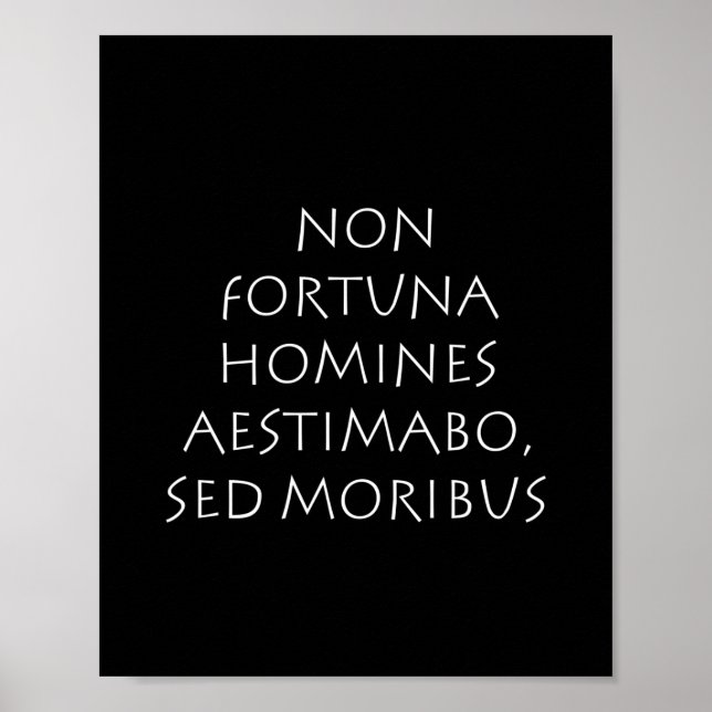 Non fortuna homines aestimabo sed moribus poster (Front)