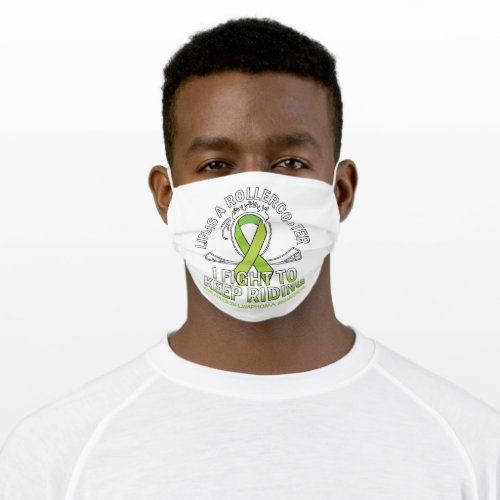 Non hodgkin lymphoma cancer awareness lime ribbon adult cloth face mask