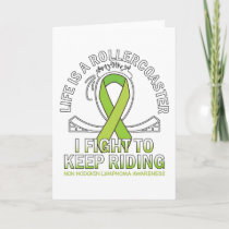 Non hodgkin lymphoma cancer awareness lime ribbon card