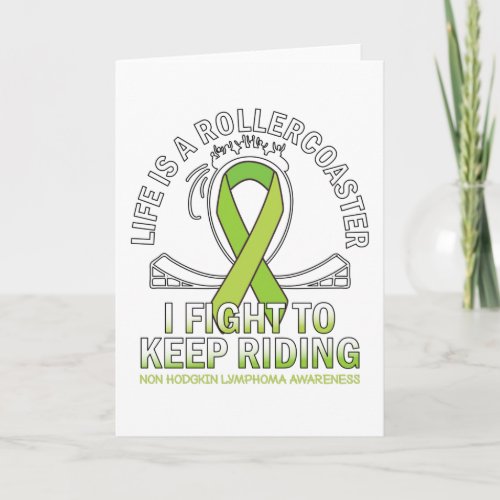 Non hodgkin lymphoma cancer awareness lime ribbon card