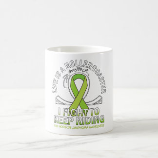 Non hodgkin lymphoma cancer awareness lime ribbon coffee mug