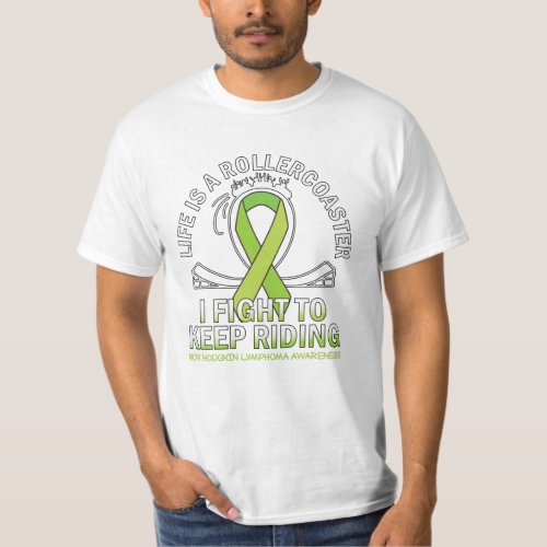 Non hodgkin lymphoma cancer awareness lime ribbon T_Shirt