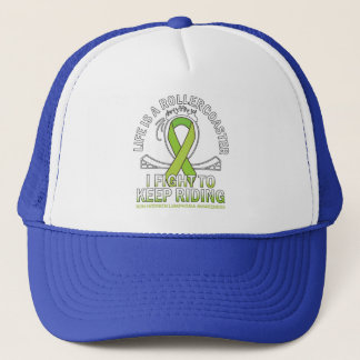 Non hodgkin lymphoma cancer awareness lime ribbon trucker hat
