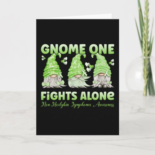 Non Hodgkin Lymphoma Cancer Lime Ribbon Gnome Card