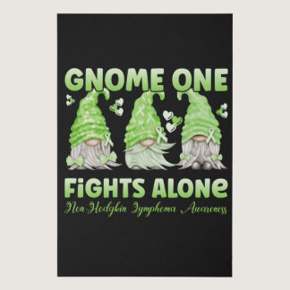 Non Hodgkin Lymphoma Cancer Lime Ribbon Gnome Faux Canvas Print