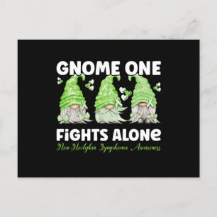 Non Hodgkin Lymphoma Cancer Lime Ribbon Gnome Postcard
