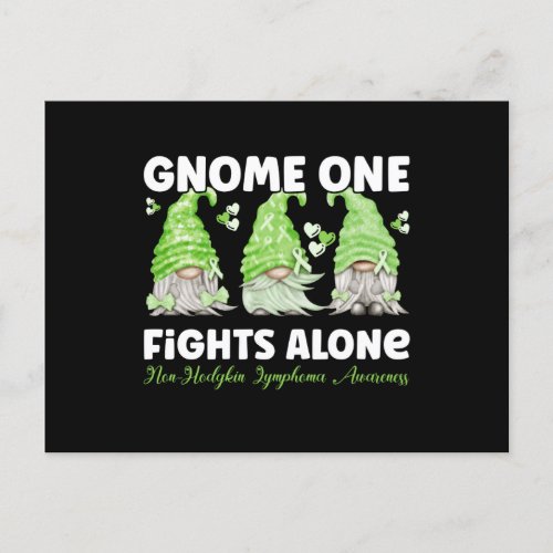 Non Hodgkin Lymphoma Cancer Lime Ribbon Gnome Postcard